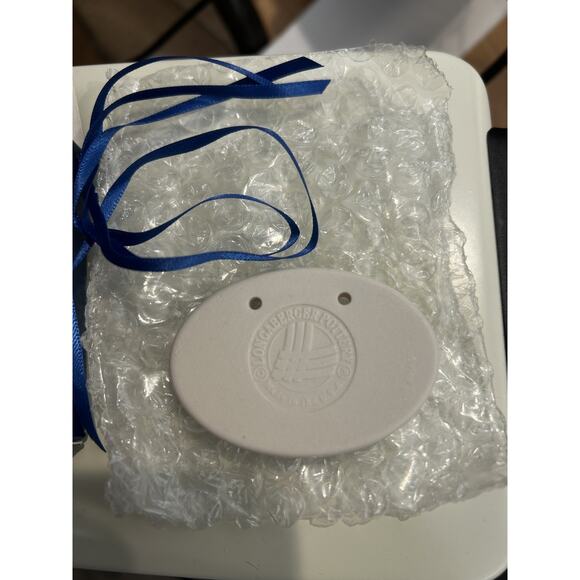 Longaberger Pottery Classic Blue Canister Basket FLOUR tie on NEW USA made - Picture 2 of 2